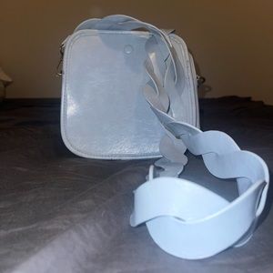 Baby blue cross body with braided strap